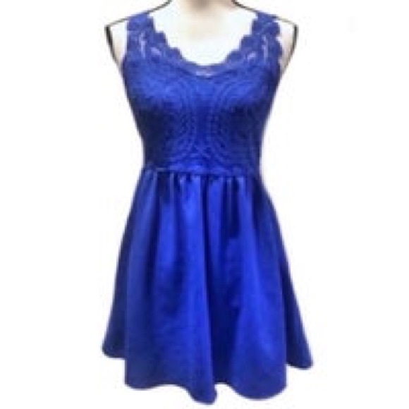 H&M Royal Blue Lace back mini dress - Picture 2 of 7